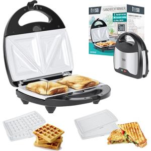 Teesa TSA3221 Macchina per Sandwich 3 in 1, Argento