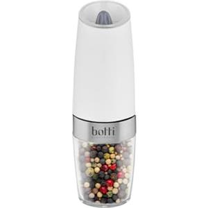 Botti Electronic Botti Sorento Macinapepe Elettrico a Gravità per Sale o Pepe | Bianco | Mantiene il Gusto Pieno | Grano di Macinatura Regolabile | Facile Uso a 180 Gradi | Illuminazione con Sensore di Inclinazione