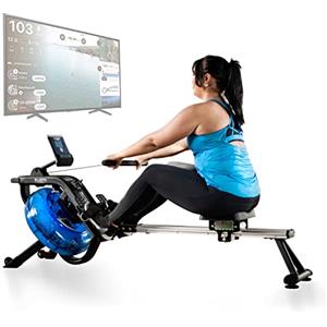 Bluefin Fitness Blade Aqua M-1 Vogatore ad acqua in metallo | Reale esperienza di canottaggio | Tecnologia idro con acqua | Telaio in alluminio | Per allenamenti intensi | Compatibile con Kinomap