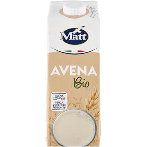 Matt, Avena Bio, Bevanda Vegetale Senza Lattosio e Senza Zuccheri Aggiunti, Bevanda Fresca e Dissetante a Basso Contenuto di Grassi, Gusto Delicato e Dolce, Alimentazione Sana, 1 L
