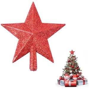 Cutiolly Stella per Albero Natale,Albero di Natale Topper,Glitter per Albero Natale,Punta Albero di Natale,Puntale per albero di Natale a Forma di Stella,Decorazione Punta Albero di Natale