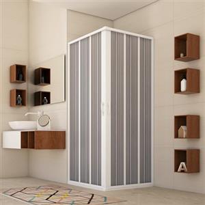 Forte BR100001 Box Doccia Free Angolo Riducibile, Apertura Centrale, Bianco, 60-80 x 60-80, H 185 cm
