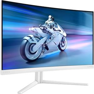 PHILIPS Evnia 27M2C5501 - Monitor gaming curvo QHD da 27 pollici, 180 Hz, 1 ms GtG, FreeSync Premium (2560x1440, 2x HDMI 2.0, 1x DisplayPort1.4) bianco