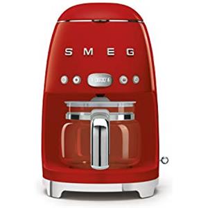 Smeg, Macchina da Caffè Filtro DCF02RDEU, Funzione Aroma e Autostart, Caraffa in Vetro Fino a 12 Tazze, 2 Livelli di Intensità, Modalità Keep Warm, 1050W, Rosso