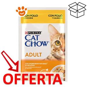Purina Cat Chow Adult Pollo e Zucchine - Bustina Da 85 Gr - CONFEZIONE RISPARMIO
