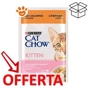 Purina Cat Chow Kitten - Tacchino e Zucchine, Nutrizione Completa in Confezione da 85g