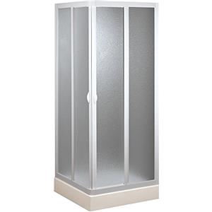 Forte: Box doccia Smart angolare in PVC-Acrilico, Anticalcare, Riducibile, Chiusura Magnetica, Kit completo, 80L x 80P x 185H, Bianco