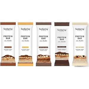 foodspring - Barrette Proteiche Extra Cioccolato Variety Pack - 15 barrette proteiche da 45g assortite - Low Sugar