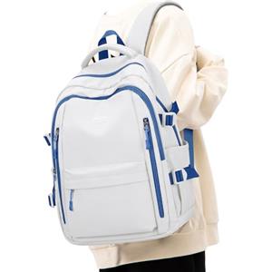 livbote Zaino Scuola Superiore Media Ragazza Ragazzo, Zaino per Scuola Università Leggero impermeabile Zaino porta pc donna, Blu