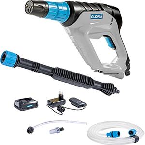 GLORIA MultiJet 18V Idropulitrice a batteria SET | Incl. batteria BOSCH 18V e caricabatterie | Pressione regolabile 2.5-25 bar | Sistema di pulizia e irrigazione