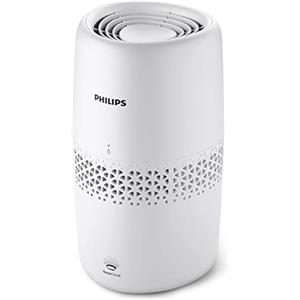 Versuni Philips Serie 2000 Umidificazione, Tecnologia NanoCloud, Idrata Ambienti fino a 31 m2, Serbatoio dell'Acqua da 2L, 99,97% in Meno di Batteri, Bianco (HU2510/10)