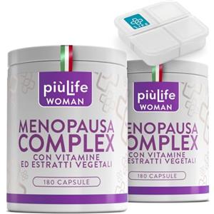 +LIFE Integratore Menopausa Completo 360 Capsule PiùLife, 3 Al Giorno, Vampate, Stanchezza Fisica Mentale, Relax, Gonfiore Addominale, Con Dioscorea Villosa, Salvia Menopausa, Passiflora, Trifoglio Rosso