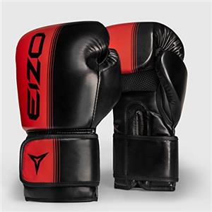 EIZO Guantoni da Boxe, PU Leather Allenamento Guanti da Pugilato per Uomo, Donna, Muay Thai, Kick Boxing Sparring,Combattimento, Sacchi Pugilato, MMA, Gloves Palestra 10 12 14 16 OZ (10 oz, Black)