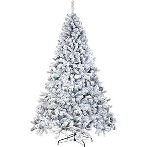 Nataland Albero di Natale Artificiale Verde Innevato Modello Monte Bianco Altezza 240 Cm, Abete Super Folto con Effetto Realistico e Rami Con Aghi Anticaduta