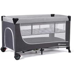 kk Kinderkraft LEODY Culla da Viaggio Campeggio per neonati, Lettino bambino 120 x 60 cm, Pieghevole Compatto, Borsa di Trasporto, Grigio