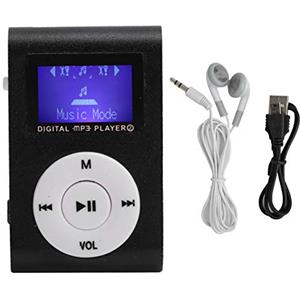 AYNEFY MP3 Portatile, Lettore MP3 Mini Schermo, Lettore Musicale MP3 Sportivo Walkman con Clip Posteriore, Scheda di Memoria di Supporto, Lega di Alluminio, Incluso Un Cavo USB e Cuffie Cablate(Nero)