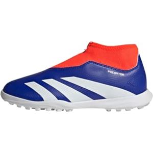 adidas Predator League Laceless J Football Boots Turf, Scarpe da Calcio Unisex-Adulto, Lucid Blue/Cloud White/Solar Red, 36 EU