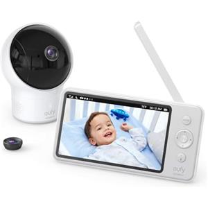 eufy Security Baby monitor, video baby monitor di sicurezza SpaceView eufy, ideale per nuovi genitori, display LCD 5, lenti grandangolo 110° incluse, risoluzione HD a 720p, visione notturna, batteria lunga durata