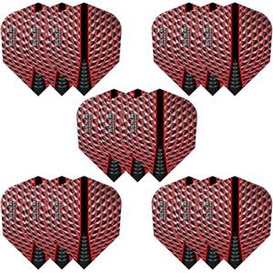 Harrows Silika - Alette per Freccette n. 6, 5 Set di Alette (15 Alette in Totale), 100 Micron, Extra Resistenti, realizzate nel Regno Unito, Accessori Professionali per Freccette Red