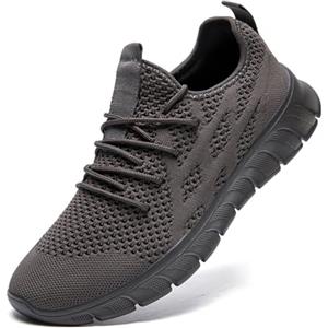 LANGFEUU Sneakers Scarpe Sportive Uomo Scarpe da Corsa Moda Casual Scarpe Jogging Escursionismo Outdoor Tennis Fitness Palestra Scarpe da Lavoro Traspiranti Leggeri e Confortevoli Grigio EU 45