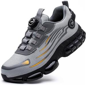 Gugifcto Scarpe Antinfortunistiche Uomo Donna Scarpe da Lavoro Traspiranti Leggere Comode con Punta in Acciaio Grey 36 EU