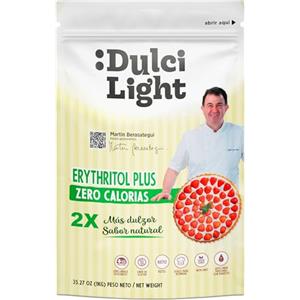 DULCI LIGHT DULCE Y FAVORABLE Dulcilight Eritritolo PLUS 1Kg Dolcificante Zero Calorie Granulato 100% Naturale | 2X Dolcezza Dello Zucchero Senza Glutine Keto Vegan Non OGM | Senza il Retrogusto di Stevia Nessun Impatto Glicemico