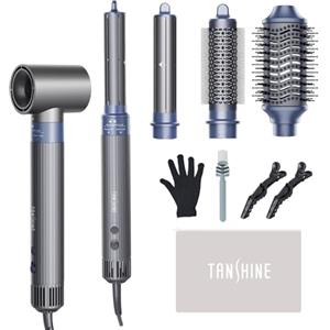 TANSHINE 5 in 1 Spazzola Asciugacapelli Rotante ad Aria Calda Elettrica per Capelli, Hair Air Styler,Spazzola Arricciacapelli per Ricci Styling,Lisciante,Volumizzante