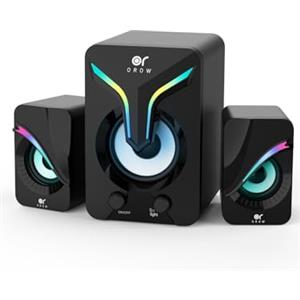 OR O R O W OROROW Altoparlanti PC, 2.1 Altoparlante stereo 11W Casse per pc con subwoofer, ingresso AUX da 3.5 mm, Alimentazione USB per Computer, Portatile, Tablet,Monitor (S212)