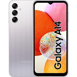 Samsung Galaxy A14 Smartphone Android, Display LCD FHD+ 6.6, 4GB RAM, 128GB Memoria interna espandibile, Batteria 5.000 mAh, Silver [Versione italiana]