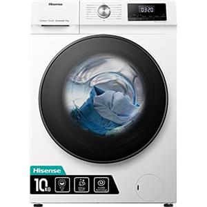 Hisense WFQA1014EVJM Lavatrice con funzione vapore/10 kg/AquaStop /1400 giri/min /15 programmi/Inverter PowerDrive Motor/Tamburo in acciaio inox/Sicurezza bambini/Pulizia del tamburo/Bianco