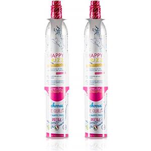 Happy Frizz 2 RICARICHE PER GASATORE (VUOTO PER PIENO) compatibile con tutti i gasatori come Happy Frizz o Sodastream* e altri marchi CON ATTACCO ACME ad avvitamento (NO CQC quick connect)