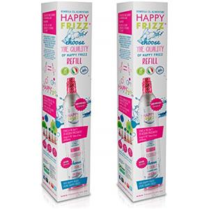 Happy Frizz 2 BOMBOLE per GASATORE - in Vendita - Compatibile con i gasatori, SODASTREAM*, Philips*, SODAGAS (Tranne Modelli con bombola ad Attacco rapido CQC) - Attacco Acme Universale*