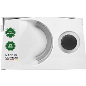 ritter 501.000 Markant 01 Affettatrice elettrica con motore ECO, Fatto in Germania, Bianco, Slitta divisibile, pieghevole