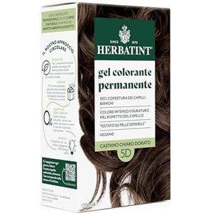 Herbatint Gel Colorante Permanente per Capelli 5D Castano Chiaro Dorato - 170 ml | Senza Ammoniaca, 100% Copertura Capelli Bianchi | per Pelli Sensibili, con 8 Estratti Naturali Bio