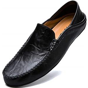 Unitysow Mocassini Uomo Pelle Estivi Pantofole Casual Eleganti Slip On Scarpe da Guida Scarpe da Barca Classic Loafers Marrone 42EU