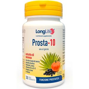 Longlife Prosta-10 - Integratore per la prostata con Serenoa, Zucca e Ortica - 30 Perle