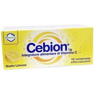 Cebion Integratore Alimentare di Vitamina C Effervescente Gusto Limone - 10 Compresse