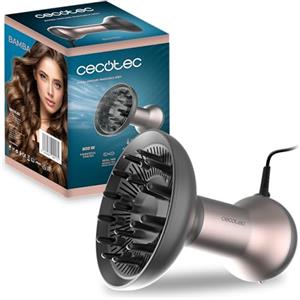 Cecotec Asciugacapelli Diffusore IoniCare MagiCurls Grey. 800W, 3 temperature, 2 velocità, tecnologia agli ioni per eliminare l'effetto crespo, diffusore a 17 punte, cavo girevole a 360° da 1,6 m