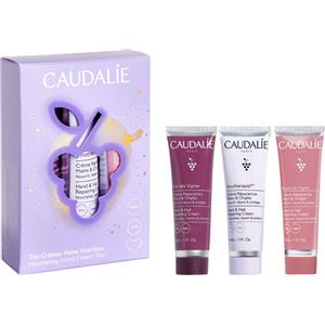Caudalie Trio Crema Mani Nutrimento - Set di 3 Creme Riparatrici da 30 ml con Profumazioni Uniche