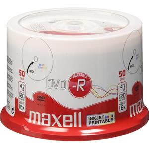 Maxell DVD-R 50 pezzi stampabili inkjet 4.7GB 16X - Ideali per dati e video