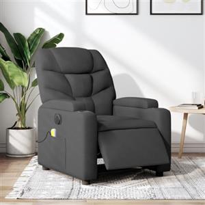 Gecheer Poltrona Massaggiante Elettrica da TV - Reclinabile in Tessuto Grigio Scuro con Poggiapiedi 74x89x100 cm per Anziani