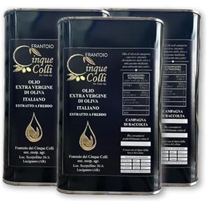 FRANTOIO Cinque Colli soc . coop . agr . Olio Extravergine Di Oliva Frantoio di olive olio evo italiano Estrattore a Freddo Gusto Fruttato Leggero Equilibrato Lattina 1Lt