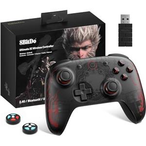 8Bitdo Ultimate 2C Controller Wireless per PC Windows e Android, Joystick e Trigger Hall Effect, Senza Deriva, Frequenza Di Polling Di 1000 Hz, Paraurti L4/R4 Rimappabili - Black Myth: Wukong