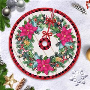 Hianjoo Gonna Albero di Natale, Tappetino per Copertura Base Albero di Natale per Ornamento Natalizio per Decorazioni Natalizie per Feste di Natale(Stile ghirlanda, 36 pollici/90 cm)