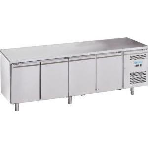 FORCAR-COLD Banco Refrigerato Ventilato in Acciaio Inox AISI201, 4 Porte, -18°c / -22°c, Assorbimento 675 W