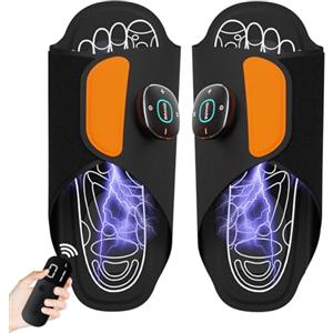 CENYEDA EMS, tappetino massaggiante per piedi, scarpe massaggianti per piedi per alleviare il dolore plantare, cuscinetto massaggiante indossabile per gambe e piedi, con telecomando, 7 modalità, 15 livelli (1