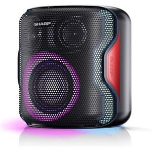 SHARP PS-921(BK) Altoparlante per Feste Bluetooth Compatto e Portatile con Luci da Discoteca, Audio 2.1 e 3D, Duo per Accoppiare un Secondo PS-921 in Stereo TWS, Resistente agli Schizzi IPX5