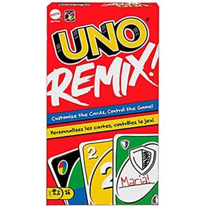 Mattel Games- UNO Versione Remix, Personalizza Le Carte e Vinci, Gioco di Carte per la Famiglia e Bambini 7+Anni, GXD71