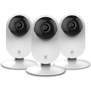 YI Telecamera WiFi Interno PRO 2K Home Camera,Rilevamento Intelligente,Algoritmi Avanzati del Chip,Notifiche Push,Supporta 2.4Ghz,MicroSD,Alexa,APP Yi Home per iOS,Android,Windows,Confezione da 3