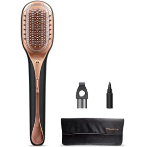 Rowenta Hair Therapist, Spazzola a Vapore per Capelli, Ripara e Rinforza i Capelli Danneggiati, Rende i Capelli Sani e Luminosi, Risultati Immediati, Spazzola con Tecnologia Thermal Care, Nero